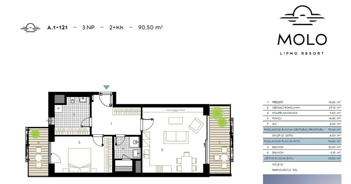 Apartament A121 Molo Lipno S Infrasaunou - Residence Koubek Lipno nad Vltavou Buitenkant foto